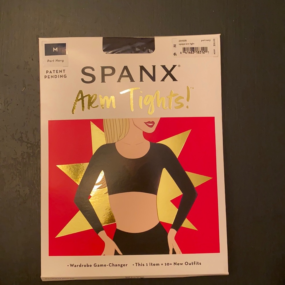 NWT SPANX Arm Tights Size M in color Port Navy